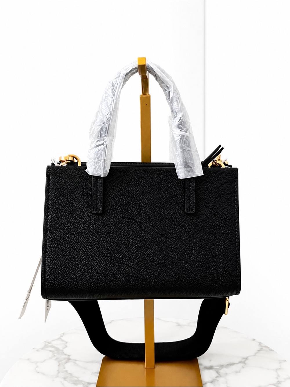 NWT Tory Burch Black Pebbled Leather Mini Tote Crossbody Style 176875 - Picture 4 of 13